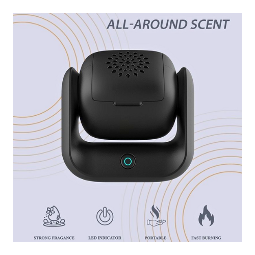 Upgraded Electric Rotational Bakhoor Burner | Rechargeable 90° Incense Burner with LED for Home & Car - megamartuae