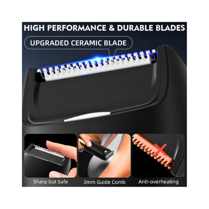 2-in-1 Electric Shaver & Trimmer – USB Rechargeable Beard Groomer with Precision Blades – 6-Month Warranty - megamartuae