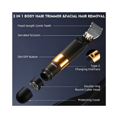 2-in-1 Electric Shaver & Trimmer – USB Rechargeable Beard Groomer with Precision Blades – 6-Month Warranty - megamartuae