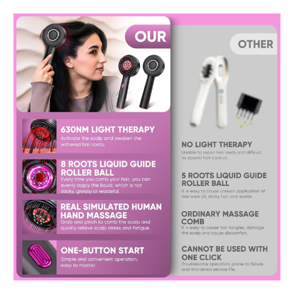 2-in-1 Hair Oil Brush & Scalp Massager – Hair Growth Tool - megamartuae