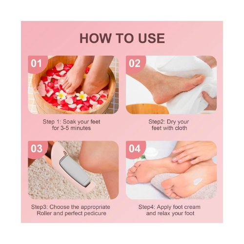 Electric Pedicure Foot File – Rechargeable Callus Remover for Smooth Feet