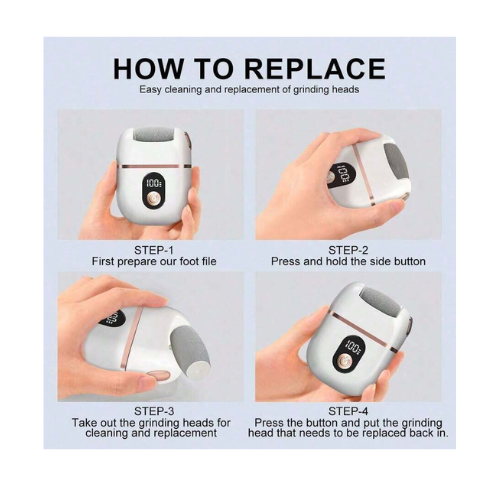Rechargeable Electric Callus Remover – Waterproof Foot File with 2 Rollers & Display Screen