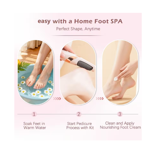 Electric Pedicure Foot File – Rechargeable Callus Remover for Smooth Feet