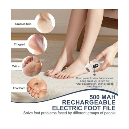 Rechargeable Electric Callus Remover – Waterproof Foot File with 2 Rollers & Display Screen