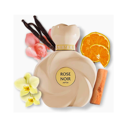 Ahmed Al Maghribi Rose Noir EDP 75ML – Long-Lasting Unisex Perfume with Floral, Vanilla & Amber Notes - megamartuae