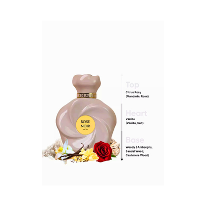 Ahmed Al Maghribi Rose Noir EDP 75ML – Long-Lasting Unisex Perfume with Floral, Vanilla & Amber Notes - megamartuae