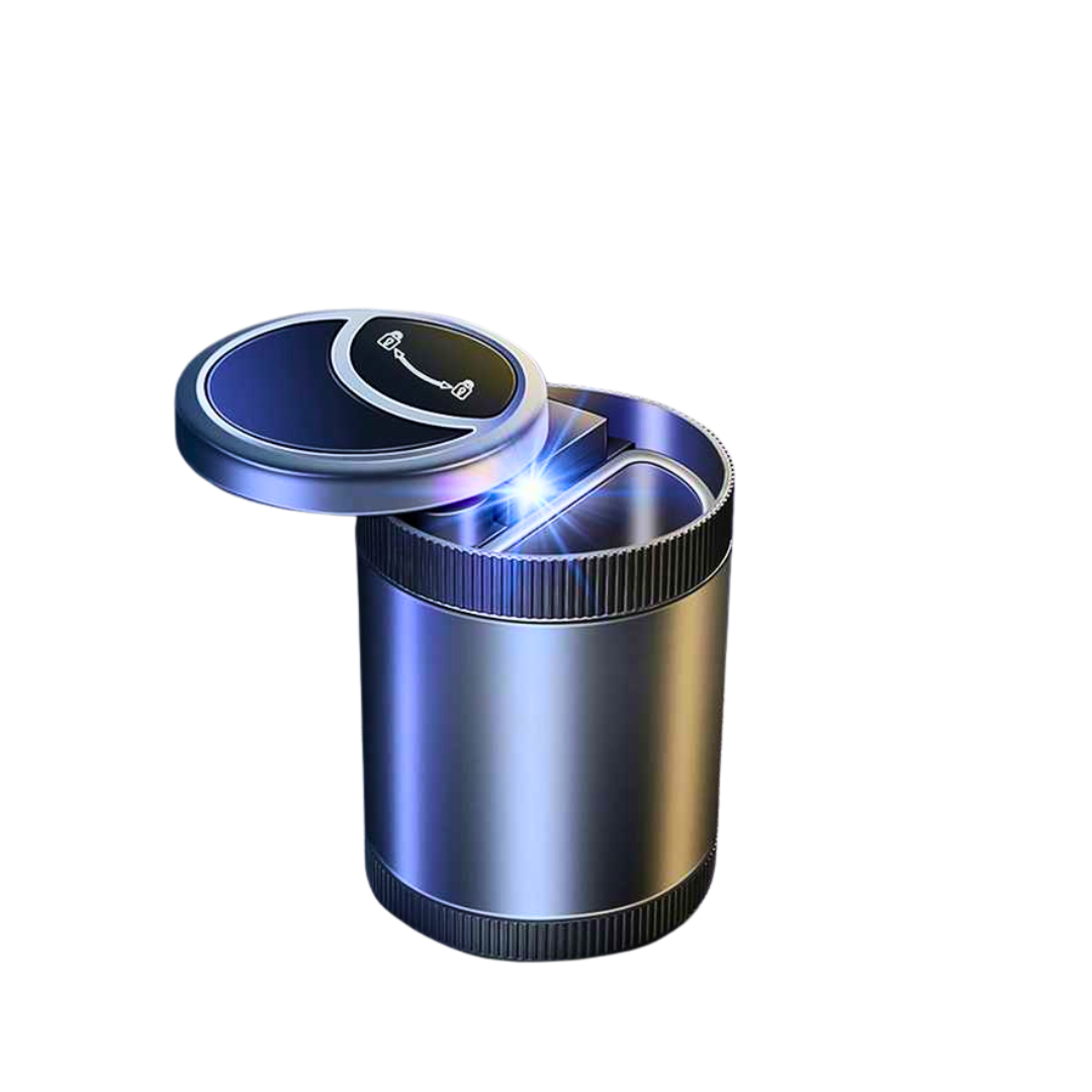 Car Ashtray with Lid & LED Light – Portable Smokeless Mini Ash Tray - megamartuae