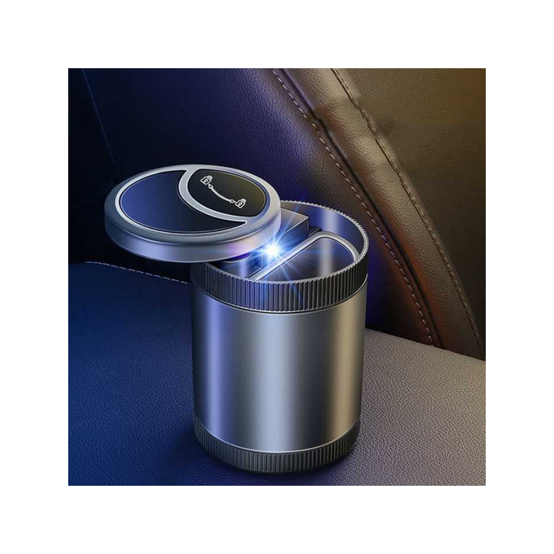 Car Ashtray with Lid & LED Light – Portable Smokeless Mini Ash Tray - megamartuae