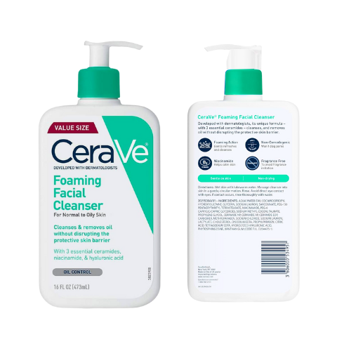 CeraVe Foaming Facial Cleanser | Daily Face Wash & Makeup Remover for Oily Skin 473ml - megamartuae