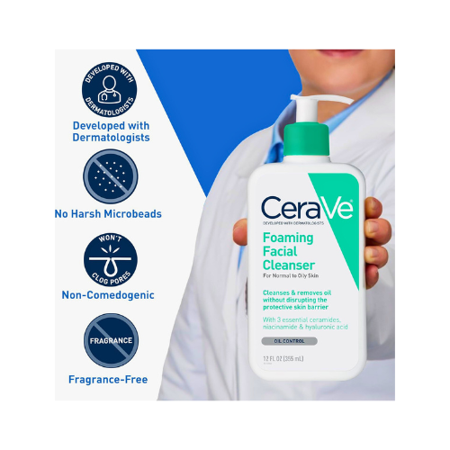CeraVe Foaming Facial Cleanser | Daily Face Wash & Makeup Remover for Oily Skin 473ml - megamartuae
