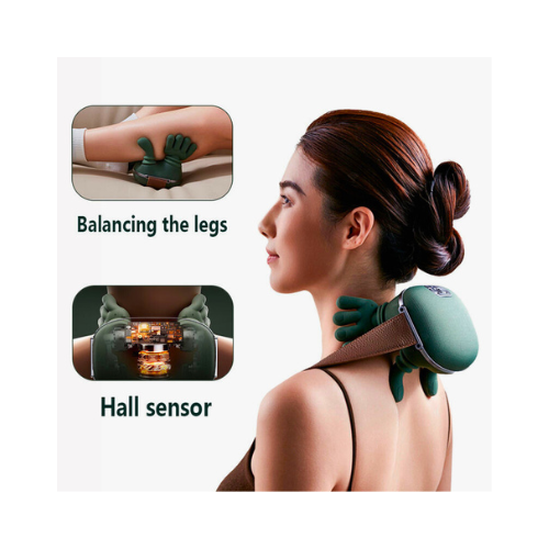 Deep Tissue Shiatsu Neck and Back Massager – 3-Speed Heat Therapy for Pain Relief - megamartuae