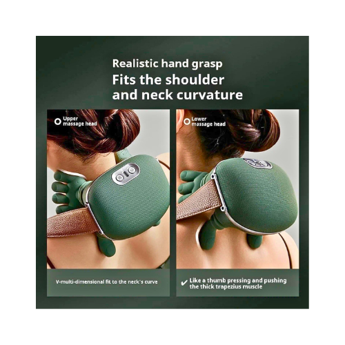 Deep Tissue Shiatsu Neck and Back Massager – 3-Speed Heat Therapy for Pain Relief - megamartuae