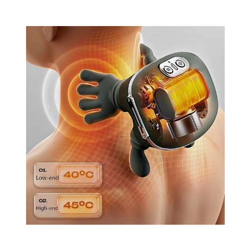 Deep Tissue Shiatsu Neck and Back Massager – 3-Speed Heat Therapy for Pain Relief - megamartuae
