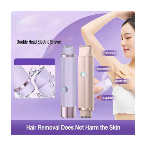 Double Head Electric Shaver – Wet & Dry Waterproof Dual Blade Razor - megamartuae