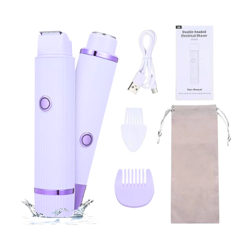 Double Head Electric Shaver – Wet & Dry Waterproof Dual Blade Razor - megamartuae