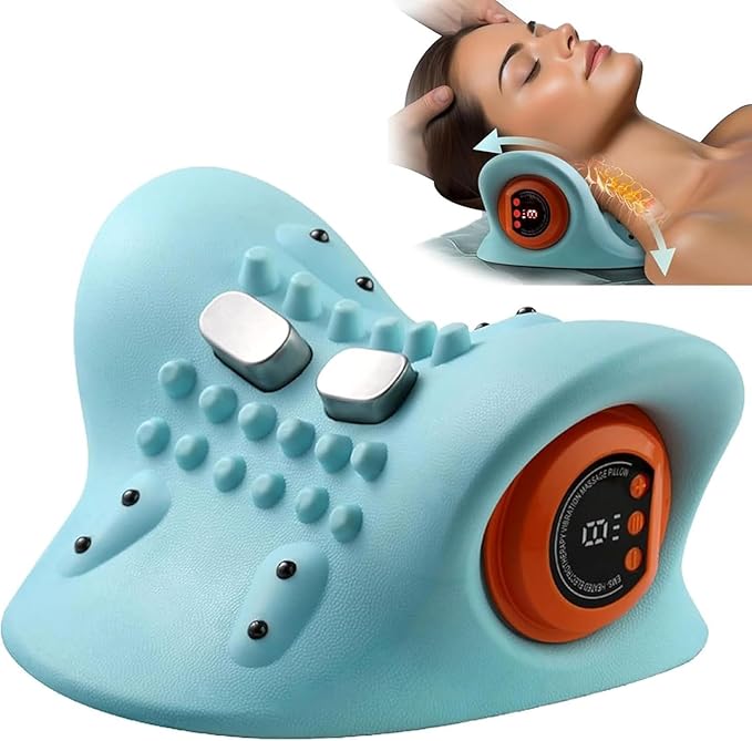EMS Neck Massager with Heat – Electric Pulse Therapy for Neck & Shoulder Pain Relief - megamartuae