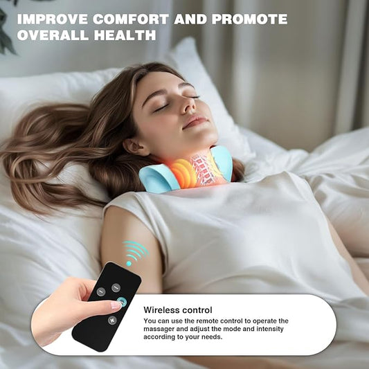 EMS Neck Massager with Heat – Electric Pulse Therapy for Neck & Shoulder Pain Relief - megamartuae