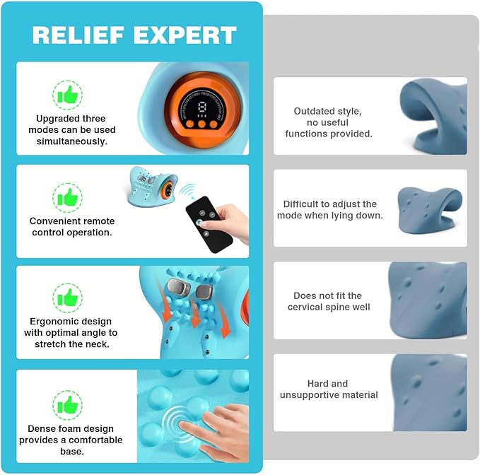 EMS Neck Massager with Heat – Electric Pulse Therapy for Neck & Shoulder Pain Relief - megamartuae