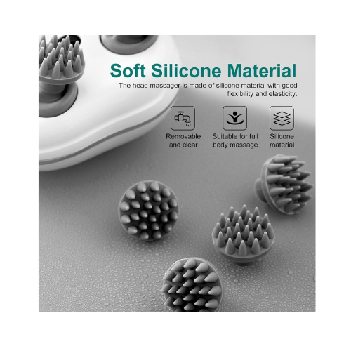 Electric Scalp Massager for Hair Growth | Stress Relief Head Massager with Soft Silicone Brush | Rechargeable Scalp Scratcher for Shower, Pets, Cats & Dogs - megamartuae