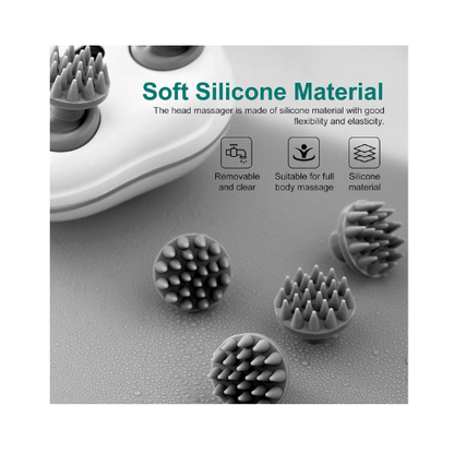 Electric Scalp Massager for Hair Growth | Stress Relief Head Massager with Soft Silicone Brush | Rechargeable Scalp Scratcher for Shower, Pets, Cats & Dogs - megamartuae