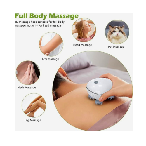Electric Scalp Massager for Hair Growth – Rechargeable Silicone Head Massage Brush0
