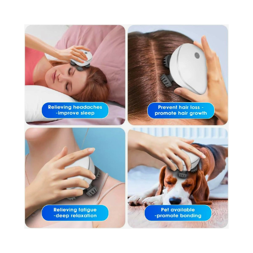 Electric Scalp Massager for Hair Growth – Rechargeable Silicone Head Massage Brush1