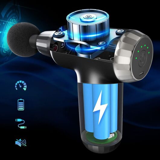 FH-820 Muscle Massage Gun – Deep Tissue Percussion Massager with 4 Attachments - megamartuae