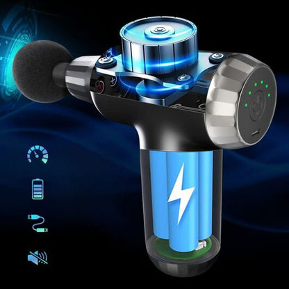 FH-820 Muscle Massage Gun – Deep Tissue Percussion Massager with 4 Attachments - megamartuae