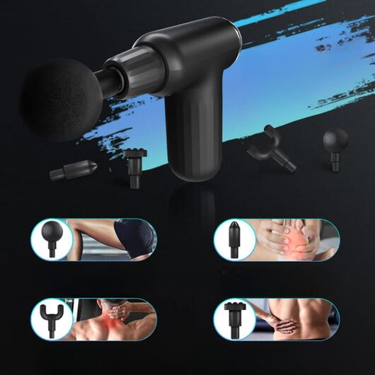 FH-820 Muscle Massage Gun – Deep Tissue Percussion Massager with 4 Attachments - megamartuae