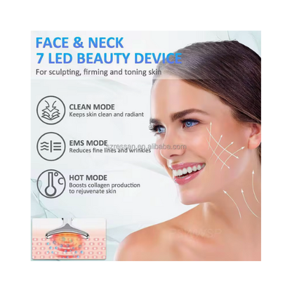Facial & Neck Massager – Anti-Aging Skin Tightening Beauty Device for Face Lifting & Glow - megamartuae