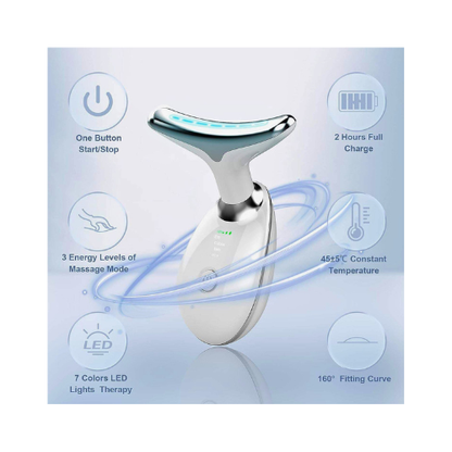 Facial & Neck Massager – Anti-Aging Skin Tightening Beauty Device for Face Lifting & Glow - megamartuae