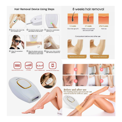 IPL Laser Hair Removal Device – Painless Permanent Hair Removal for Face & Body - megamartuae