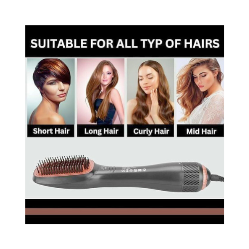 Joy Professional 2-in-1 Hot Air Styling Comb | Electric Hair Dryer & Straightener Brush | Multi-Style Hot Air Brush for Fast Drying & Smooth Styling - megamartuae