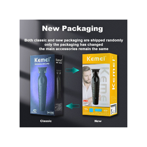 Kemei 2299 Professional Cordless Hair Trimmer | Zero-Gap T-Blade Beard & Hair Clipper for Men (Pack Off 2 ) - megamartuae