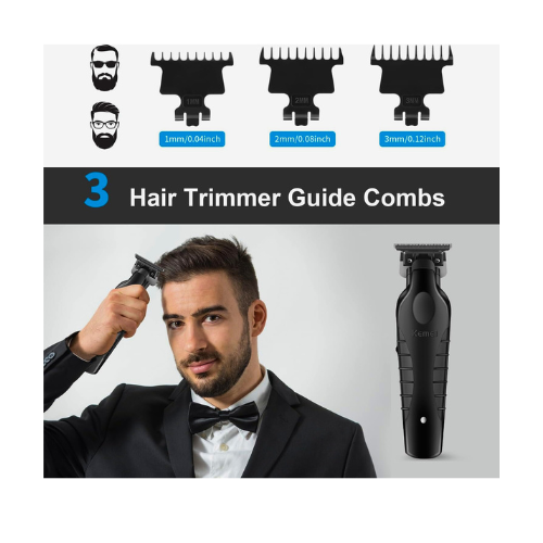 Kemei 2299 Professional Cordless Hair Trimmer | Zero-Gap T-Blade Beard & Hair Clipper for Men (Pack Off 2 ) - megamartuae