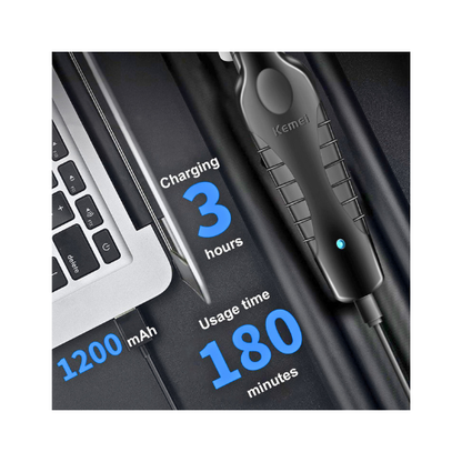 Kemei 2299 Professional Cordless Hair Trimmer | Zero-Gap T-Blade Beard & Hair Clipper for Men (Pack Off 2 ) - megamartuae