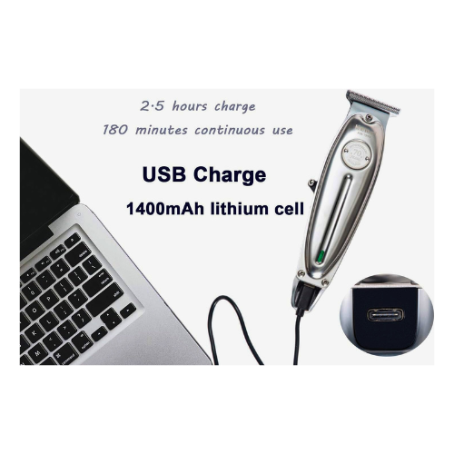 Kemei Original KM-1949 Professional Cordless Hair Clipper – Rechargeable Trimmer for Men, 120 Min Runtime, Silver - megamartuae