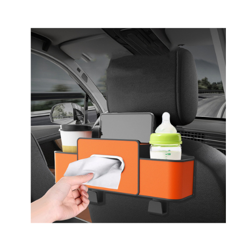 Multifunctional Car Seat Back Storage Box with Cup Holder & Hooks — Pack of 2 | Car Chair Back Organizer - megamartuae