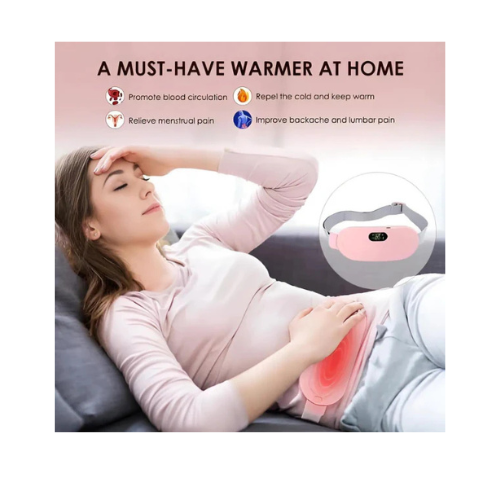 Period Belt Menstrual Cramp Relief – Heating Pad with 3 Temps & 4 Massage Modes - megamartuae