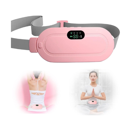 Period Belt Menstrual Cramp Relief – Heating Pad with 3 Temps & 4 Massage Modes - megamartuae