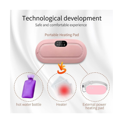 Period Belt Menstrual Cramp Relief – Heating Pad with 3 Temps & 4 Massage Modes - megamartuae