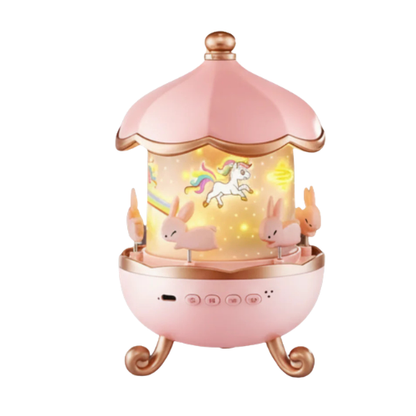 Bunny Carousel Night Light Projector – Rotating LED Star Lamp with 5 Films set for Kids Room & Nursery Decor