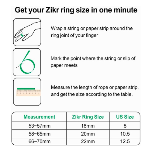 iQibla Zikr1 Lite Smart Tasbih Ring (Pack of 2) – Digital Tally Counter with Prayer Time Reminder & Bluetooth - megamartuae